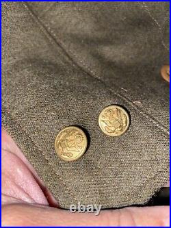 Vtg 1943 WWII Australian Made Eisenhower US ARMY jacket Ribbon Bar Patches Name