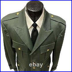 Vtg 40's US Army Officers Dress Jacket Military World War Ground Forces Patch 42