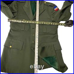 Vtg 40's US Army Officers Dress Jacket Military World War Ground Forces Patch 42