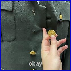 Vtg 40's US Army Officers Dress Jacket Military World War Ground Forces Patch 42