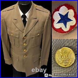 Vtg 40's WWII ARMY Officers Uniform SERVICES of SUPPLY Patch US Military Jacket