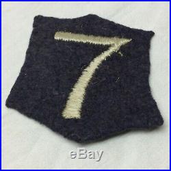 Vtg Military US 7th VII Army Corps Patch WWII Dark Blue Felt Variant 7