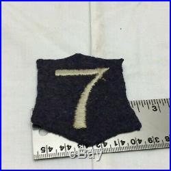 Vtg Military US 7th VII Army Corps Patch WWII Dark Blue Felt Variant 7