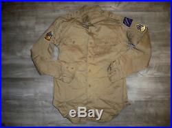 Vtg Post WWII Korea US Army Ike Jacket Uniform Shirt Pants Pins Patches Mens 36