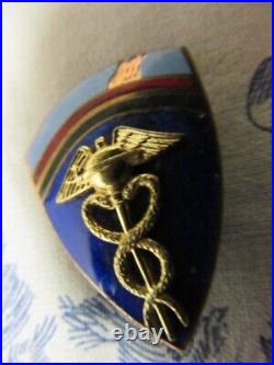 Vtg. Post WWII US Army Europe Medical Command Enameled A Brand / Theater DI