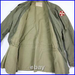 Vtg WWII US ARMY M-1943 Field Jacket Faded Paint Distressed Patched SIZE 38R