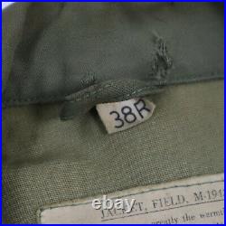 Vtg WWII US ARMY M-1943 Field Jacket Faded Paint Distressed Patched SIZE 38R