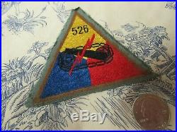 Vtg. WWII US Army 526th Armored Infantry Battalion / T Force Bevo Weave Patch