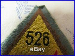 Vtg. WWII US Army 526th Armored Infantry Battalion / T Force Bevo Weave Patch