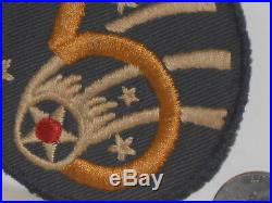 Vtg. WWII US Army 5th Army Airforce Embroidered on Twill Aussie Patch Variation