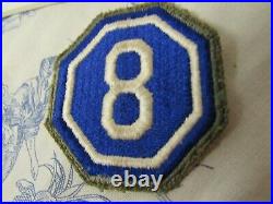Vtg. WWII US Army 8th Army Corps FE, CE OD Border & Back Variation SSI Patch