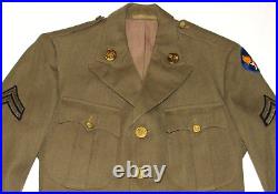 Vtg Wwii U. S. Army Wool Dress Jacket! Army Air Force & Communications Patches Xs