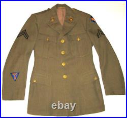 Vtg Wwii U. S. Army Wool Dress Jacket! Army Air Force & Communications Patches Xs