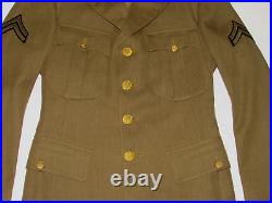 Vtg Wwii U. S. Army Wool Dress Jacket! Army Air Force & Communications Patches Xs