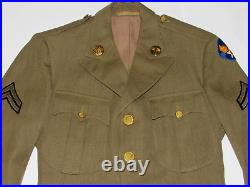 Vtg Wwii U. S. Army Wool Dress Jacket! Army Air Force & Communications Patches Xs