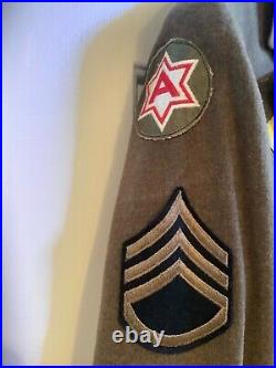 Vtg Wwii Ww2 Us Army Air Corps Sergeant Wool Dress Jacket Gi Engineer Patch +