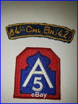 WA1-29 Original WW2 US Army Shoulder Patch 84th Chemical Mortar Battalion