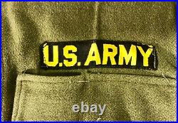 WORLD WAR II WWII US Army Wool Shirt Jacket withPatches Size Small