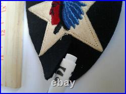 WW1 WW2 US Army 2nd Infantry felt embroidered patch has extra felt flap