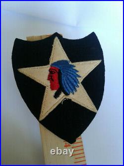 WW1 WW2 US Army 2nd Infantry felt embroidered patch has extra felt flap