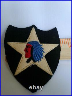 WW1 WW2 US Army 2nd Infantry felt embroidered patch has extra felt flap