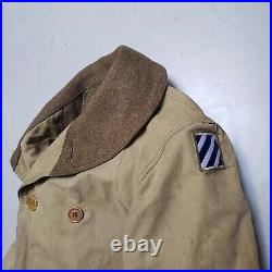 WW2 40s US Army Mackinaw Jeep Coat Parka M-1938 Jacket w 3rd Infantry Patch RARE