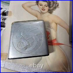 WW2 5th Army Air Corp Veterans Collection, Trench Art Cigarette Case Ect