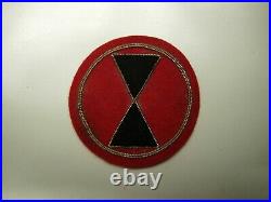 WW2 7th Infantry Division Bullion Shoulder Patch US Army M5R