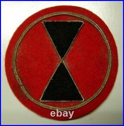 WW2 7th Infantry Division Bullion Shoulder Patch US Army M5R