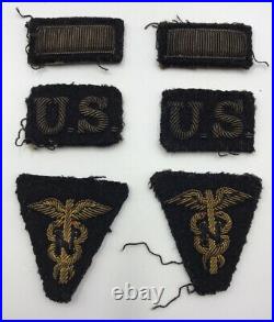 WW2 ANC Army Nurse Corps Bullion Patch Set Womens Medical Bar US lieutenant