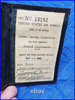 WW2 Army Air Corps Identification Card & Officers Dog Tags Ship Free