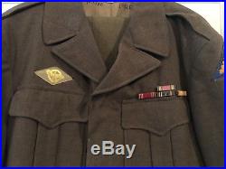 WW2 US 7th Army Uniform, IKE Jacket, Pants, Ribbon Bars, Patches w shirt