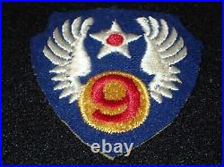 WW2 US AAF 9th Army Air Forces SSI Shoulder Patch English Theater Made, Scarce