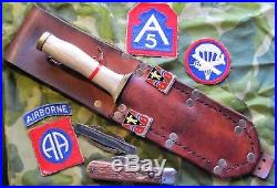 WW2 US ARMY 509th PIR 82nd DIVISION AIRBORNE PATCH and KNIFE GROUP
