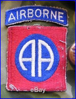 WW2 US ARMY 509th PIR 82nd DIVISION AIRBORNE PATCH and KNIFE GROUP