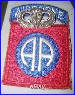 WW2 US ARMY 82nd DIVISION AIRBORNE PATCH and KNIFE GROUP