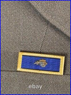 WW2 US ARMY GENERAL STAFF OFFICER CHOCOLATE TUNIC With CHQ PATCHE 1940 NAMED