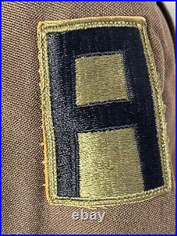 WW2 US ARMY GENERAL STAFF OFFICER CHOCOLATE TUNIC With CHQ PATCHE 1940 NAMED