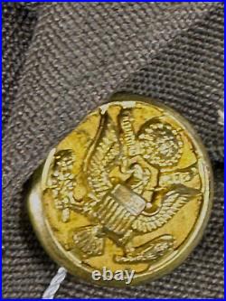 WW2 US ARMY GENERAL STAFF OFFICER CHOCOLATE TUNIC With CHQ PATCHE 1940 NAMED