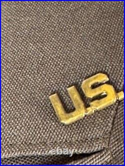 WW2 US ARMY GENERAL STAFF OFFICER CHOCOLATE TUNIC With CHQ PATCHE 1940 NAMED