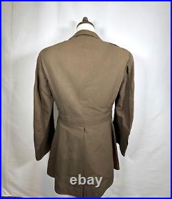 WW2 US ARMY GENERAL STAFF OFFICER CHOCOLATE TUNIC With CHQ PATCHE 1940 NAMED