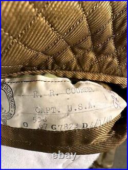 WW2 US ARMY GENERAL STAFF OFFICER CHOCOLATE TUNIC With CHQ PATCHE 1940 NAMED