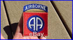 WW2 US ARMY MILITARY 82nd Airborne Division Patch SSI INSIGNIA Cut Edge Khaki Fi