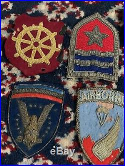 WW2 US ARMY Military Bullion Airborne Paratrooper Large Patch Grouping Lot