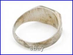 WW2 US ARMY Vintage Silver 1945 Philippine Trench Art Military VICTORY Ring #20