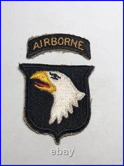 WW2 US Army 101st Airborne Division Patch Detached Tab No Glow Great Shape