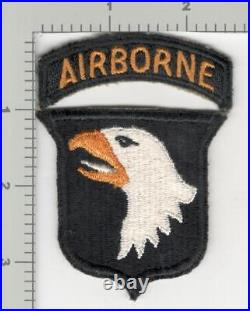 WW2 US Army 101st Airborne Division White Tongue Patch & Tab Inv# K2814