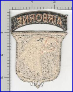 WW2 US Army 101st Airborne Division White Tongue Patch & Tab Inv# K2815