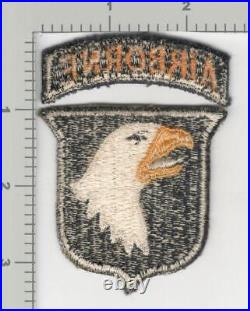 WW2 US Army 101st Airborne Division White Tongue Patch & Tab Inv# K2816