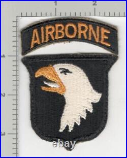 WW2 US Army 101st Airborne Division White Tongue Patch & Tab Inv# K2817